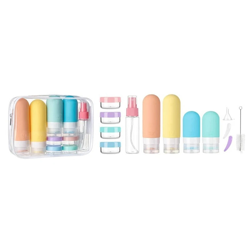 Portable Silicone Travel Bottles Set - Squeezable, Leak Proof, TSA-Approved For Toiletries