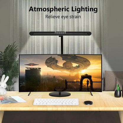 Desk Lamp with Atmosphere Lighting Adjustable Led Desk Light for Home Office with Base 24W Bright Auto Dimming Table Light with