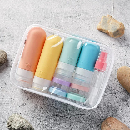 Portable Silicone Travel Bottles Set - Squeezable, Leak Proof, TSA-Approved For Toiletries