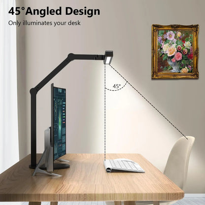 Desk Lamp with Atmosphere Lighting Adjustable Led Desk Light for Home Office with Base 24W Bright Auto Dimming Table Light with