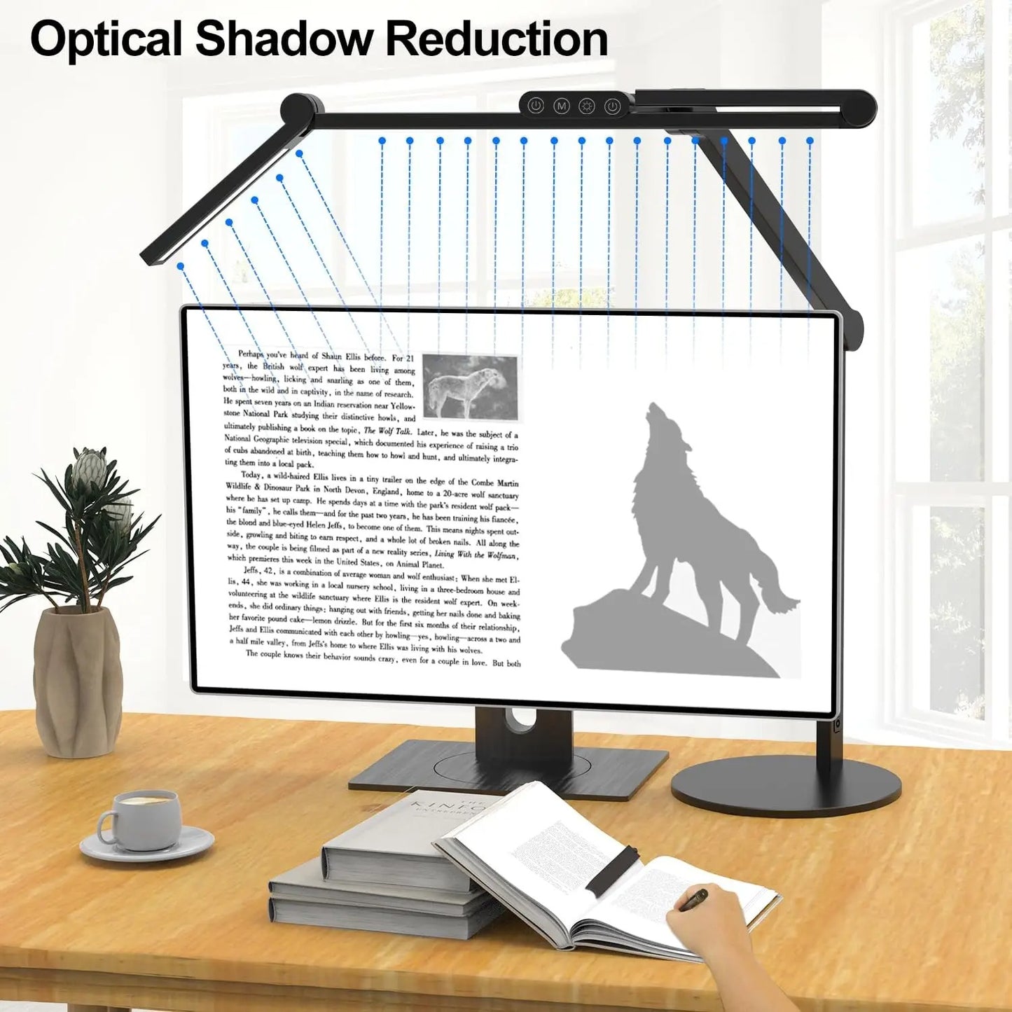 Desk Lamp with Atmosphere Lighting Adjustable Led Desk Light for Home Office with Base 24W Bright Auto Dimming Table Light with