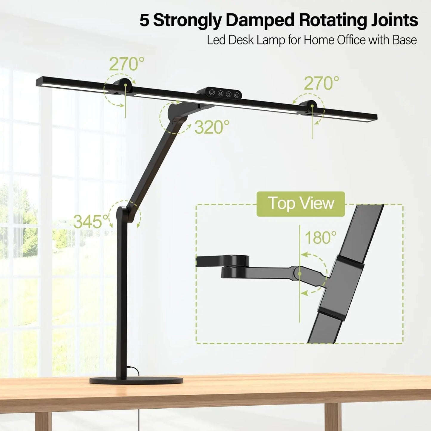 Desk Lamp with Atmosphere Lighting Adjustable Led Desk Light for Home Office with Base 24W Bright Auto Dimming Table Light with